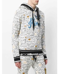 Мужской белый худи с принтом от Dolce & Gabbana