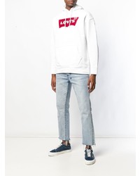 Мужской белый худи с принтом от Levi's