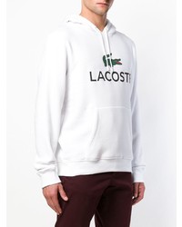 Мужской белый худи с принтом от Lacoste