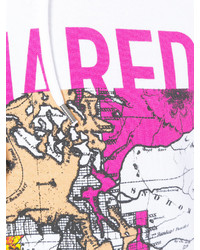 Мужской белый худи с принтом от DSQUARED2