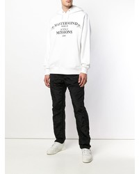 Мужской белый худи с принтом от Mastermind World