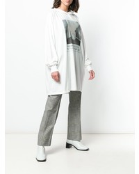 Женский белый худи с принтом от MM6 MAISON MARGIELA