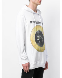 Мужской белый худи с принтом от Icosae