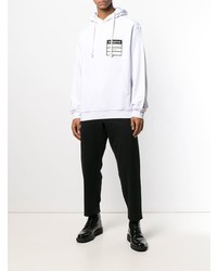 Мужской белый худи с принтом от Maison Margiela