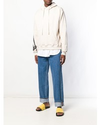 Мужской белый худи с принтом от JW Anderson