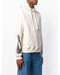 Мужской белый худи с принтом от JW Anderson