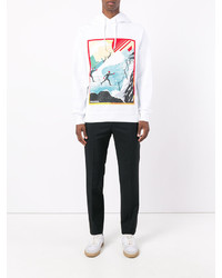 Мужской белый худи с принтом от DSQUARED2