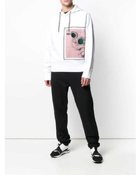 Мужской белый худи с принтом от Just Cavalli