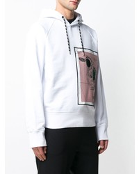 Мужской белый худи с принтом от Just Cavalli