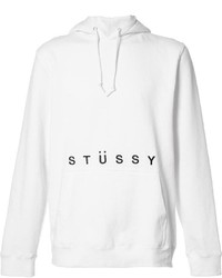 Мужской белый худи с принтом от Stussy