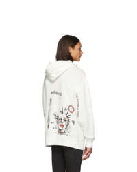 Мужской белый худи с принтом от R13