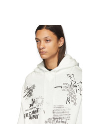 Мужской белый худи с принтом от R13