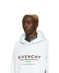 Мужской белый худи с принтом от Givenchy