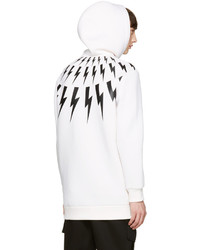 Мужской белый худи с принтом от Neil Barrett
