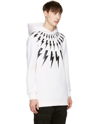 Мужской белый худи с принтом от Neil Barrett