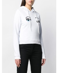 Женский белый худи с принтом от Chiara Ferragni