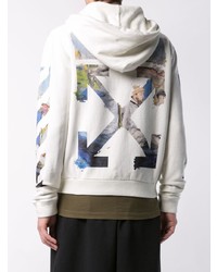 Мужской белый худи с принтом от Off-White