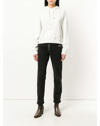 Женский белый худи от Saint Laurent