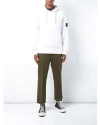 Мужской белый худи от Stone Island