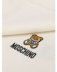 Мужской белый шарф с вышивкой от Moschino