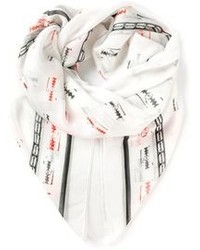 Женский белый шарф с принтом от McQ by Alexander McQueen