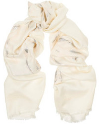 Женский белый шарф от Alexander McQueen