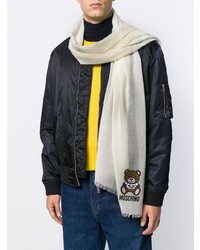 Мужской белый шарф от Moschino
