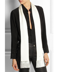 Женский белый шарф от Saint Laurent