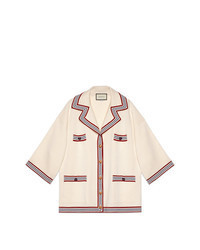 Белый шелковый вязаный кардиган