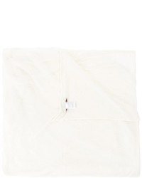 Белый шелковый вязаный шарф