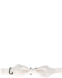 Мужской белый шелковый галстук-бабочка в горизонтальную полоску от Dolce & Gabbana