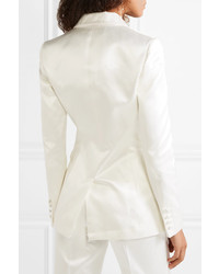 Женский белый шелковый двубортный пиджак от Gabriela Hearst