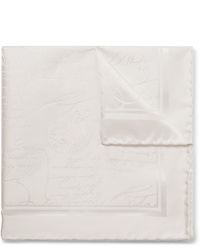 Белый шелковый нагрудный платок от Berluti