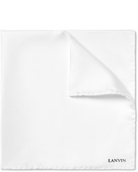 Белый шелковый нагрудный платок