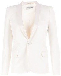 Женский белый шелковый пиджак от Saint Laurent