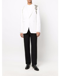 Мужской белый шелковый пиджак от Alexander McQueen