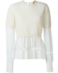 Женский белый шелковый свитер от No.21