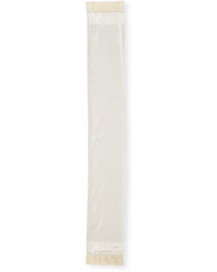 Белый шелковый шарф с принтом