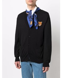 Мужской белый шелковый шарф с принтом от Moschino