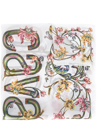 Женский белый шелковый шарф с принтом от Roberto Cavalli