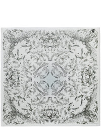 Женский белый шелковый шарф от Alexander McQueen