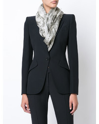 Женский белый шелковый шарф от Alexander McQueen