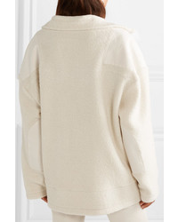 Женский белый шерстяной бомбер от MM6 MAISON MARGIELA