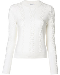 Женский белый шерстяной вязаный свитер от Carven