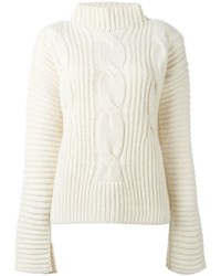 Женский белый шерстяной вязаный свитер от Cédric Charlier