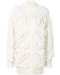 Женский белый шерстяной вязаный свитер от Loewe