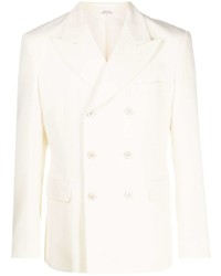Мужской белый шерстяной двубортный пиджак от Comme Des Garcons Homme Plus