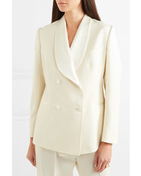 Женский белый шерстяной двубортный пиджак от Giuliva Heritage Collection
