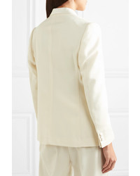 Женский белый шерстяной двубортный пиджак от Giuliva Heritage Collection