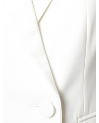 Женский белый шерстяной двубортный пиджак от Alexander McQueen